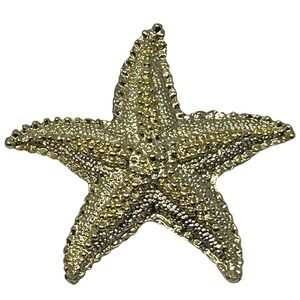Starfish Brooch Textured Gold Tone Beach Sea Star‎ Pin